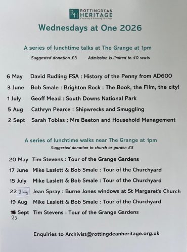 Wednesdays at One - A series of short lunchtime talks at 1pm 2026