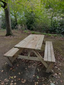New picnic tables in Kipling Gardens