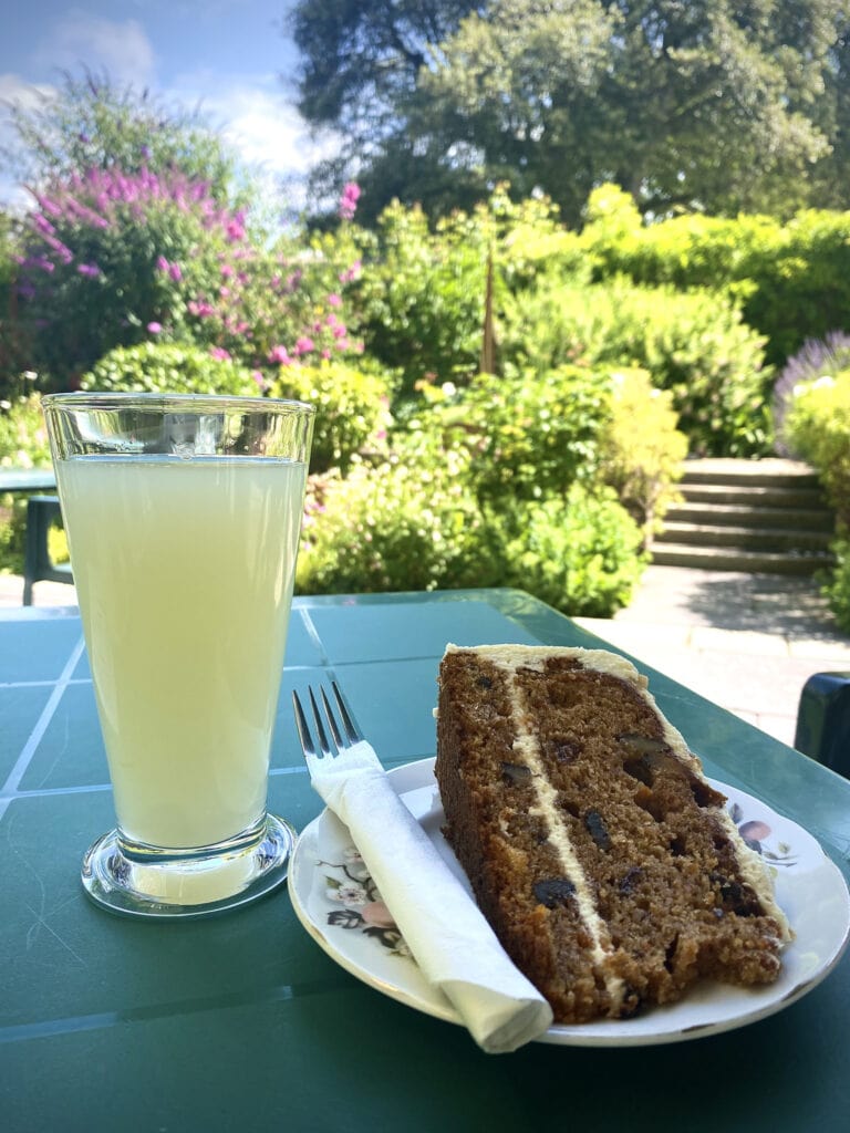 The Grange Tea Garden drink and cake