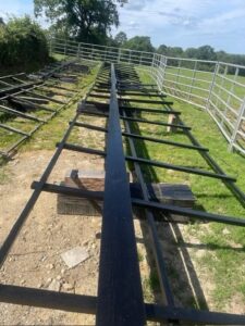 Rottingdean Windmill sweep framework laid out during specialist maintenance in Holland.